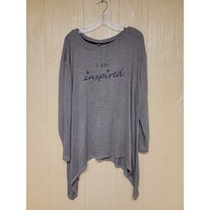 Anybody Lounge Asymmetric Sweater Brown I Am Inspired sz XL Oversize Lightweight